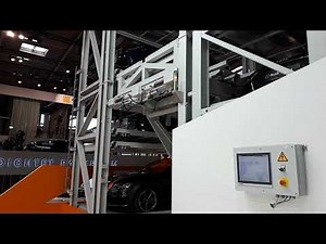 Audi Q8 on an automatic parking system "Master Vario" by KLAUS Multiparking, Bau 2019 Munich