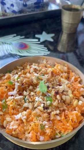 Krishna Prasadam Carrot Coconut Salad | Simple Sattvic Offering Recipe #shorts