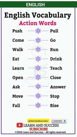 9 Essential Action Words in English! 🚀 #LearnEnglish