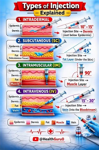 Types of Injection Explained | ID, SC, IM, IV Full Guide 💉