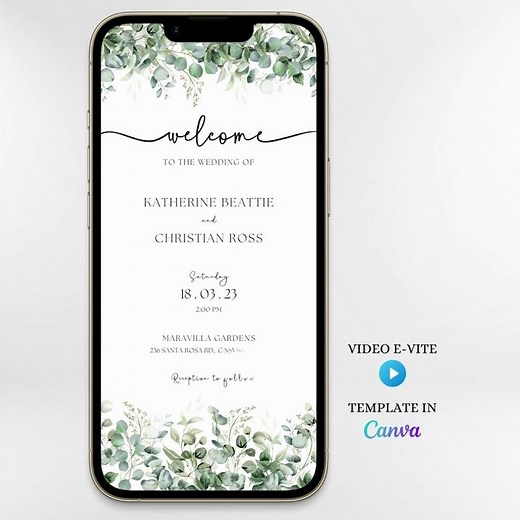Wedding Video E-invite, Wedding Invitation, Animated Card, Modern Template, Minimalist Evite