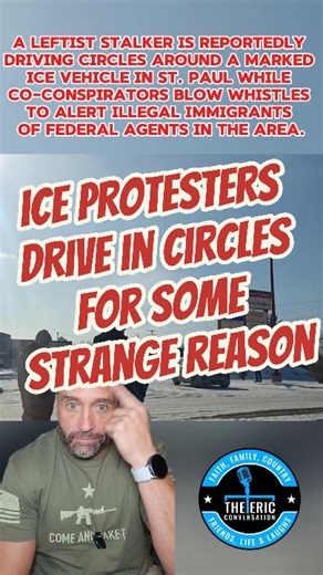 The Eric T on Instagram: "🚨 NOW: Coordinated ICE Interference Caught on Camera in St. Paul A leftist stalker is reportedly driving circles around a marked ICE vehicle in St. Paul while co-conspirators blow whistles to alert illegal immigrants of federal agents in the area. Once again, highly coordinated groups appear instantly, operating with precision and intent to obstruct law enforcement operations. This isn’t random — it’s organized. Arrest the organizers. #ICE #StPaul #LawEnforcement #Bord