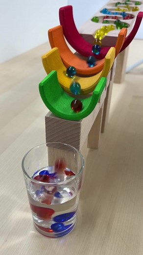 Marble Run Race ☆ HABA Wave Slope & Rainbow Arch, Glass of Water #asmr #asmrsounds #asmrtiktoks #marble #gozdilla