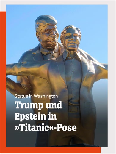 In Washington wurde eine weitere Installation des anonymen Künstlerkollektivs »The Secret Handshake« enthüllt. Trump bestreitet immer wieder, engen Kontakt zu Epstein gehabt zu haben. Diese Skulptur soll deren Verbindung nun ehren. Der Titel: »King of the World.« #Trump #Epstein #Titanic