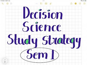 Sem 1 - Decision Science Study strategy IMP MBA