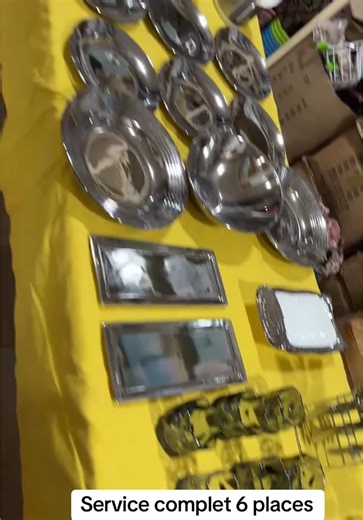 Service complet / blanc argenté / service de table 6 places