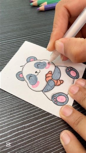 Let’s make a cute panda sticker ❤️🥰😘 #stickers #trending #art #shorts #diy #art