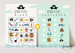 Pirate Bingo / Scavenger Hunt Checklist Game Boys Party Birthday Activity - Printable Digital Art INSTANT DOWNLOAD - Etsy