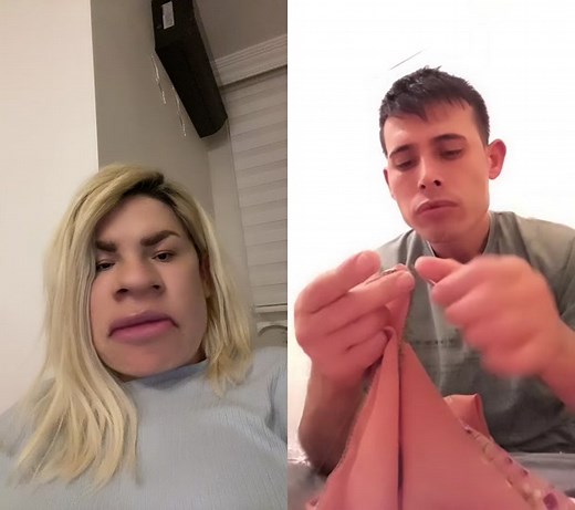 Creative Fabric Manipulation Duet in Indoor Setting