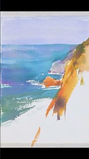 Watercolor Painting - How to Paint a Seascape #loose #sketch #dailyArt