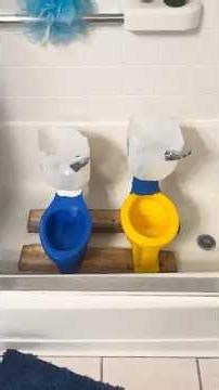 Two of my miniature prototype toilets flushing from the mini toilet shop ￼