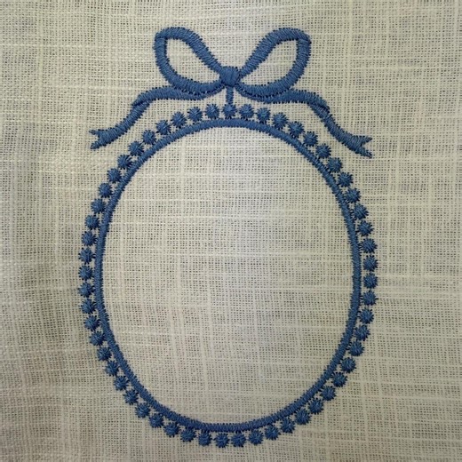 Frame Pearl Oval With Bow Machine Embroidery Design, Monogram, 2 Sizes Instant Download - Etsy