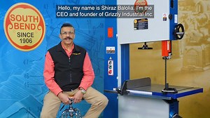 Follow along as Grizzly CEO Shiraz Balolia walks us through this new large-capacity resaw bandsaw from South Bend Tools. https://bit.ly/3np1h5F | Grizzly Industrial, Inc.