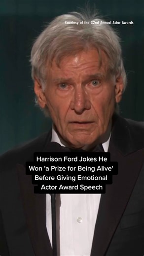 #HarrisonFord got the crowd laughing (and tearing up!) as he accepted SAG-AFTRA’s Life Achievement Award on Sunday, March 1. #ActorAwards #ActorAwards2026 #SAG | People