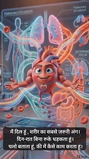 Human Heart Blood Circulation Explained in Hindi | Heart Facts Every Student Should Know #shorts #ai
