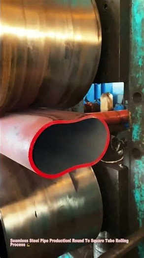 Seamless Steel Pipe Production! Round To Square Tube Rolling Process 🏭