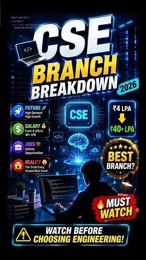 CSE Branch Breakdown 💻 Future Scope, Salary, Jobs & Reality | Engineering 2026 #CSE#ComputerScience