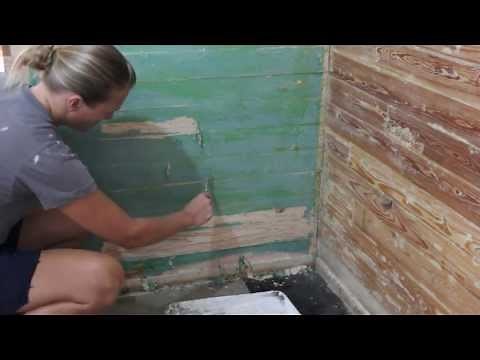 paint stripping wood slat walls