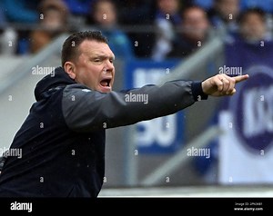 Karlsruhe, Germany. 16th Apr, 2023. Soccer: 2nd Bundesliga, Karlsruher SC - Arminia Bielefeld, Matchday 28, BBBank Wildpark. The Bielefeld coach Uwe Koschinat. Credit: Uli Deck/dpa - IMPORTANT NOTE: In accordance with the requirements of the DFL Deutsche Fußball Liga and the DFB Deutscher Fußball-Bund, it is prohibited to use or have used photographs taken in the stadium and/or of the match in the form of sequence pictures and/or video-like photo series./dpa/Alamy Live News Stock Photo - Alamy