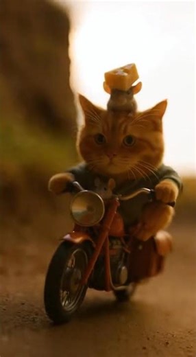 Cheese Motorcycle Gang! 🧀🐱🐭 Cat Rides with a Squad of Mice