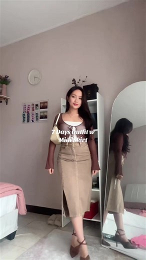 midi skirt never fails🕺🏻 #ootd #petitefashion #midiskirt #denimskirt #skirtoutfits #outfitideas #outfitinspo