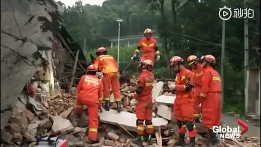 Firefighters survey destruction after deadly earthquake in southern China