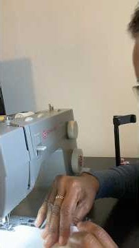 Next step. Finish the straight stitch down on your singer sewing machine. #tutorial #beginners