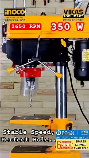 INGCO 13mm Drill Press Machine Review | 350W Power | 2650 RPM Precision Drilling | Vikas Tool Mart