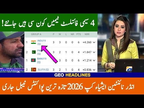 ICC Under-19 Asia Cup 2026 Points Table Update | Who Will Qualify for Semi Finals?