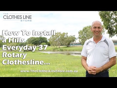 How to Install a Hills Everyday 37 Rotary Folding & Removable Clothesline Install Available