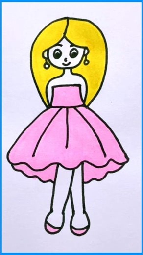 Cute Doll 🪆 Drawing | Satisfying Art Shorts ✨ #DollDrawing #CuteDrawing #DrawingShorts