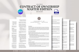 Contract of Ownership – Master Edition Canva Template | Master-submissive Dynamic Agreement Template - Edit in Canva - Etsy