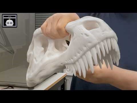 I scaled this T-Rex skull to the absolute limit of my 3D printer
