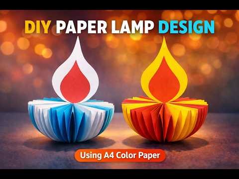 Beautiful Paper Lamp Design Using A4 Color Paper | Easy DIY Decoration
