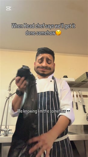 Chef_Roshan on Instagram: "Every kitchen has that ONE guy… today it was me 💀 #chef #kitchenlife #chefpov #restaurants #chefhumor #funnyreels #reelsviral #chefsofinstagram #relatable"