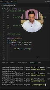 C Program to Reverse an Array easy Logic Using Loop Step by Step Tutorial in hindi #coding #viral