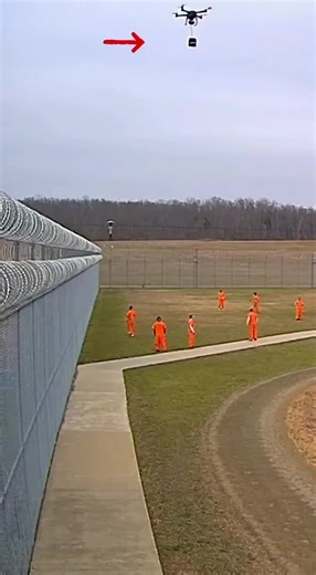 drone flying over prison yard with contraband gets shot down #prison #jail
