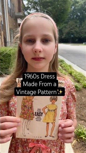 1960s Dress for Girls Made From a Vintage Sewing Pattern