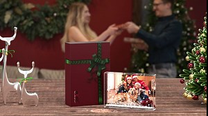 NIUBEE 4x6 Glitter Liquid Photo Frame for Christmas, Clear Acrylic Floating Sparkle Water Picture Frame (Snow)