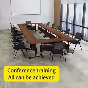 Conference Table Folding Conference Tables,Conference Room Table With Flip-Top Design,With Caster Rectangular Modular Foldable Meeting Tables,For Office Conference Training Room ( 4pack180*60*75)