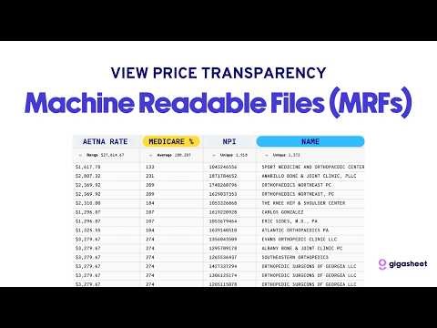 Open & View Machine-Readable Files (MRFs) with Gigasheet for Price Transparency
