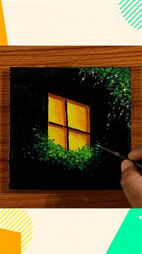 Easy_Acrylic_Painting_for_Beginners___Window_with_Acrylic||Art With AK‪@ArtArena‬ #shorts #howto
