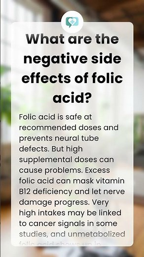 What are the negative side effects of folic acid?