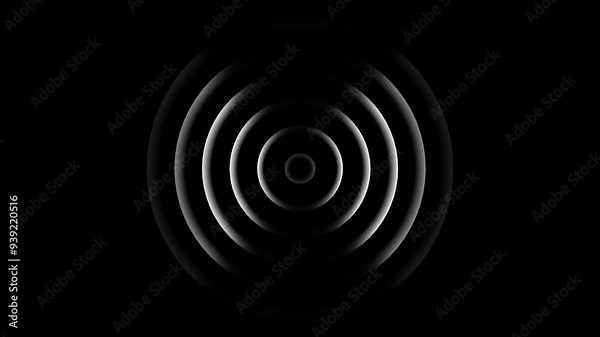 Digital Radio wave circle background. Radio station signal icon 4k animation.