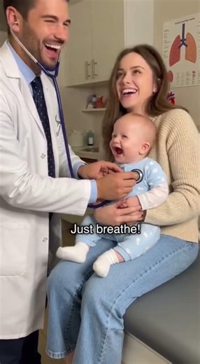 Serious Baby vs. Funny Doctor: The Breathe Challenge! 👶🩺