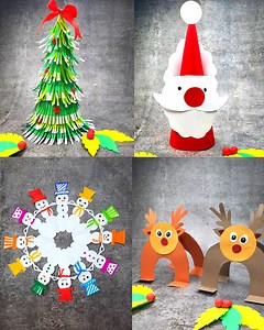 DIY Christmas Crafts Using Paper, Simple and Cute #reels #diy #Christmas #papercraft #kids | Craftmerint