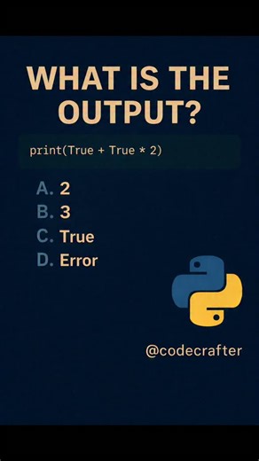 python programming on Instagram: "Drop your answer in the comments. . . . . #PythonForBeginners #PythonLife #programmingtutorial #codinglife #codesuccess datascience pythonprogramming learn instagramreels javascript ps"