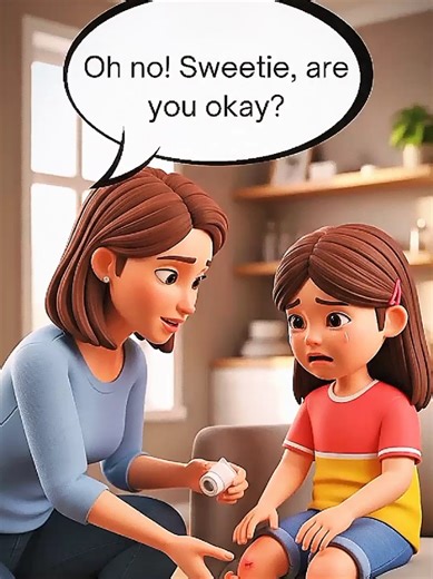 Mommy Helps After a Little Fall: Comforting Kids