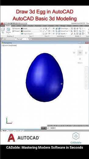 Draw 3d Egg in AutoCAD - AutoCAD Basic 3d Modeling #autocadegg #autocad3dmodeling #CADable #cadcam
