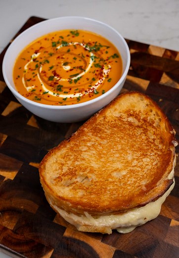 Butternut Squash Soup and Grilled Cheese Recipe